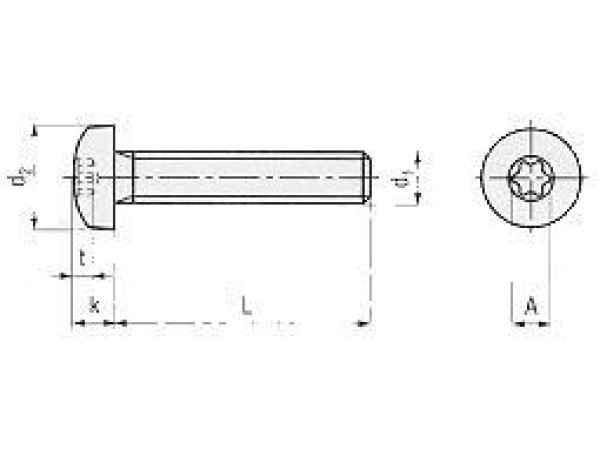 Torxschrauben mit Linsenkopf M2x12mm